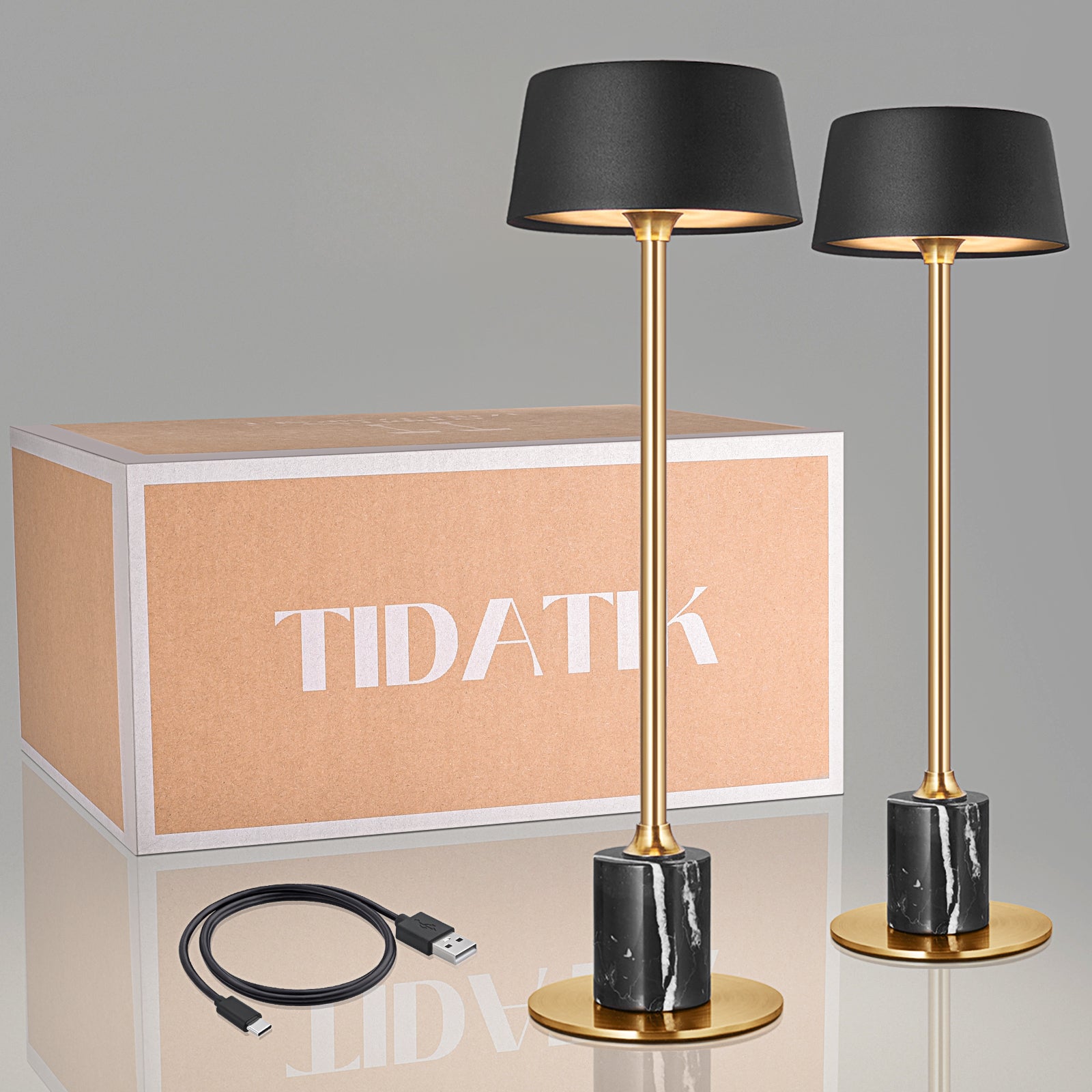 Cordless,table Lamp,Rechargeable,battery,LED,touch,dimm,TIDATIK,4000mAh,small,mini,black,white,ambient,restaurant, bar, cafe,PARTY,GIFT,holiday,christmas,patio,yard,2pack,lamp set